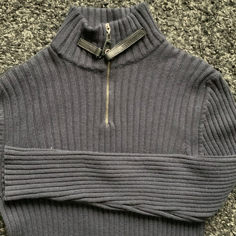 VERSACE classic knit quarter zip sweater